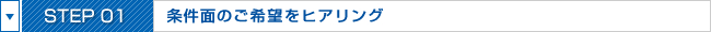 STEP01:条件面のご希望をヒアリング